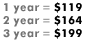 1 year = $119  |   2 year = $164  |  3 year = $199